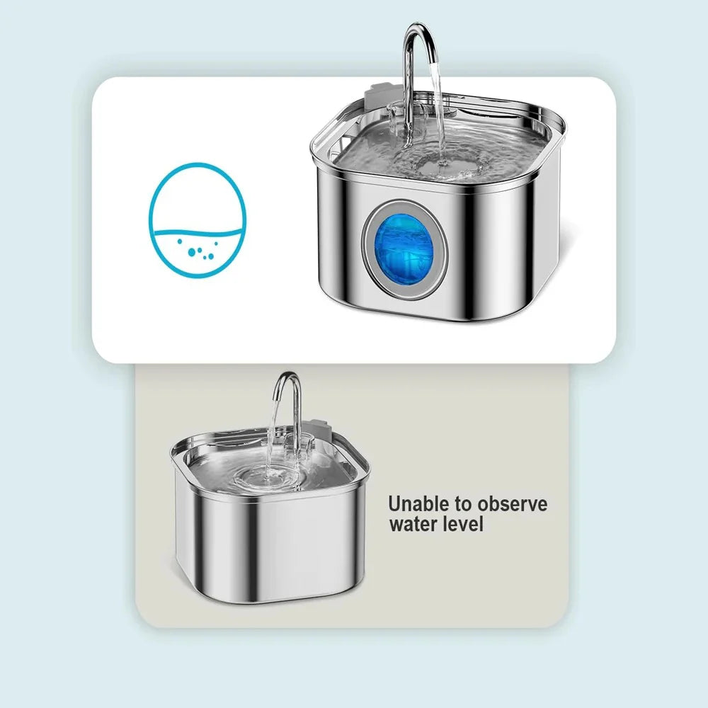 3.2L Stainless Steel Pet Water Feeder Auto Cat Fountain Smart Dog Water Dispenser Visual Window Drinking Bowl Pet Accessories | Pet Grooming | Pet Supplies and Food Australia | Pet Supplies Sydney | PetNexa Australia | Shop now