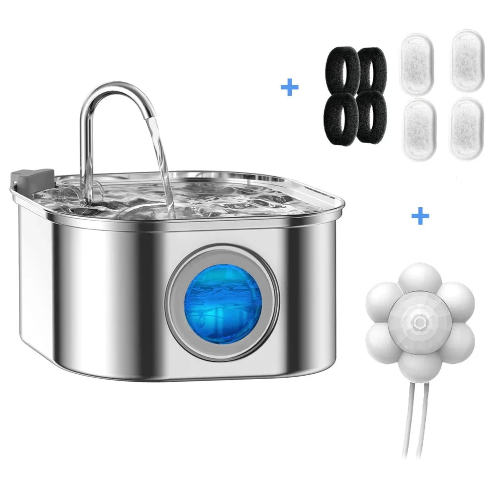 3.2L Stainless Steel Pet Water Feeder Auto Cat Fountain Smart Dog Water Dispenser Visual Window Drinking Bowl Pet Accessories | Pet Grooming | Pet Supplies and Food Australia | Pet Supplies Sydney | PetNexa Australia | Shop now