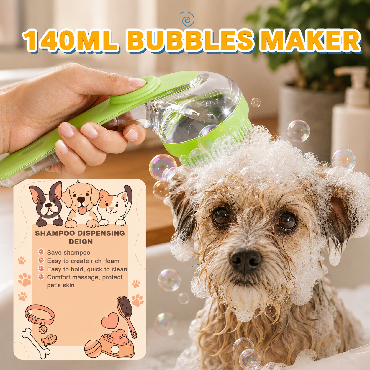3PCS Dog Bath Brush Set with Shampoo Dispenser & Paw Washer | Pet Grooming | Pet Supplies and Food Australia |  Pet Supplies Sydney | PetNexa Australia | Shop now | Pet Grooming | Pet Supplies and Food Australia | Pet Supplies Sydney | PetNexa Australia | Shop now