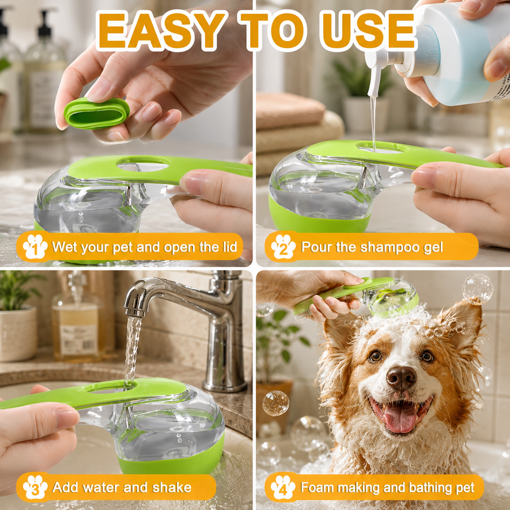 3PCS Dog Bath Brush Set with Shampoo Dispenser & Paw Washer | Pet Grooming | Pet Supplies and Food Australia |  Pet Supplies Sydney | PetNexa Australia | Shop now | Pet Grooming | Pet Supplies and Food Australia | Pet Supplies Sydney | PetNexa Australia | Shop now