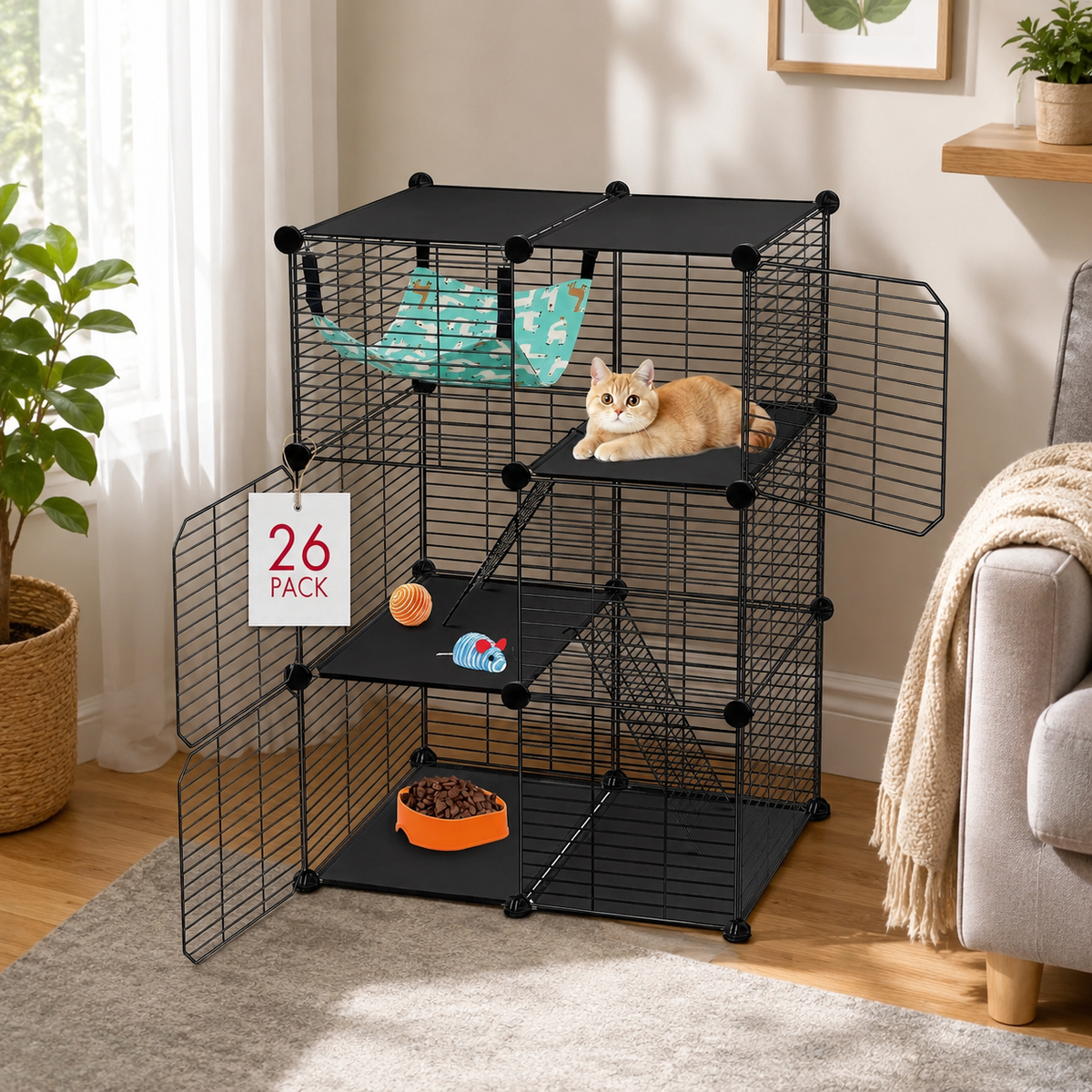 Cat Cage  3-Tier DIY Catio Cat Enclosures