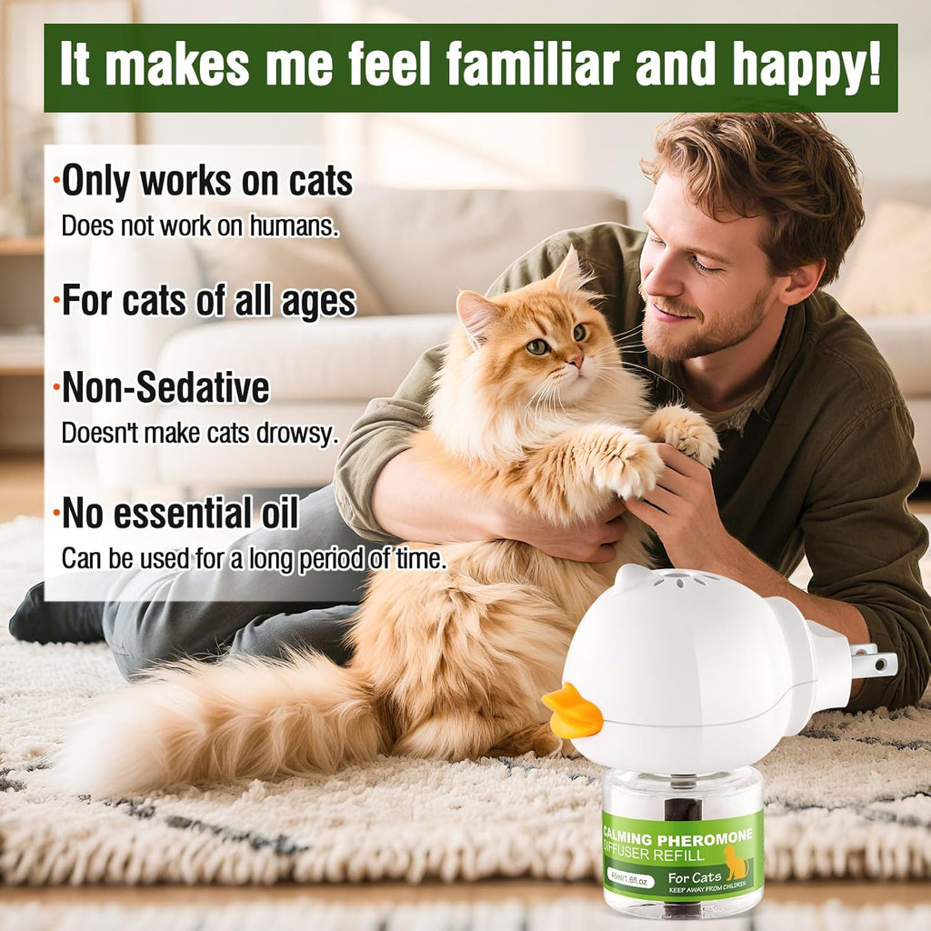 90-Day Cat Calming Diffuser - Cat Pheromone Diffuser for Stress, Pee Spraying, Cat Fighting, Aggression, Excessive Meowing & Scratching，Easy to Use – (1Diffusers + 3 Refills) | Pet Grooming | Pet Supplies and Food Australia | Pet Supplies Sydney | PetNexa Australia | Shop now