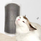 Fluffy cat enjoying a wall-mounted self-grooming corner brush designed to provide gentle massage, scratching relief, and effective shedding control. Easy-to-install pet grooming accessory for cats. | Pet Grooming | Pet Supplies and Food Australia |  Pet Supplies Sydney | PetNexa Australia | Shop now | Pet Grooming | Pet Supplies and Food Australia | Pet Supplies Sydney | PetNexa Australia | Shop now