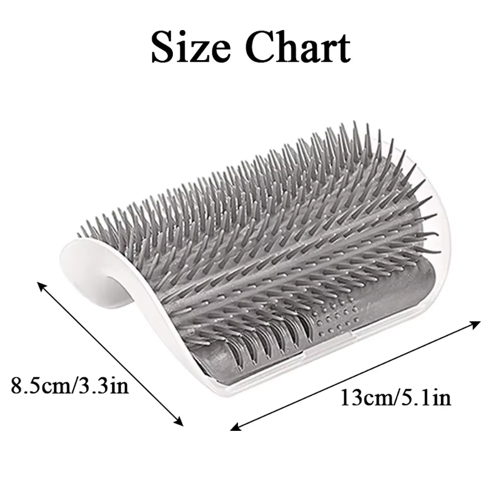 Size chart for the cat corner self-grooming brush showing a U-shaped design with dimensions of 13 cm (5.1 in) length and 8.5 cm (3.3 in) width, suitable for mounting on corners and furniture edges. | Pet Grooming | Pet Supplies and Food Australia |  Pet Supplies Sydney | PetNexa Australia | Shop now | Pet Grooming | Pet Supplies and Food Australia | Pet Supplies Sydney | PetNexa Australia | Shop now