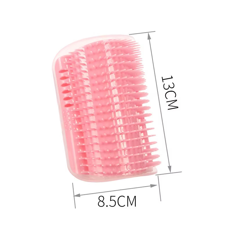 Product dimensions for the pink self-grooming cat corner brush measuring 13 cm × 8.5 cm. Compact U-shaped design fits wall corners and furniture edges, providing hands-free grooming, gentle massage, and effective loose fur removal for cats. | Pet Grooming | Pet Supplies and Food Australia |  Pet Supplies Sydney | PetNexa Australia | Shop now | Pet Grooming | Pet Supplies and Food Australia | Pet Supplies Sydney | PetNexa Australia | Shop now