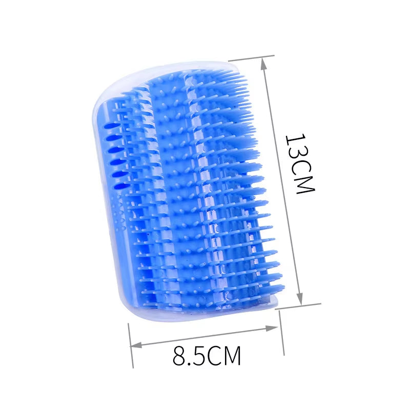 Product dimensions for the blue self-grooming cat corner brush measuring 13 cm × 8.5 cm. Compact U-shaped design fits wall corners and furniture edges, providing hands-free grooming, gentle massage, and effective loose fur removal for cats. | Pet Grooming | Pet Supplies and Food Australia |  Pet Supplies Sydney | PetNexa Australia | Shop now | Pet Grooming | Pet Supplies and Food Australia | Pet Supplies Sydney | PetNexa Australia | Shop now