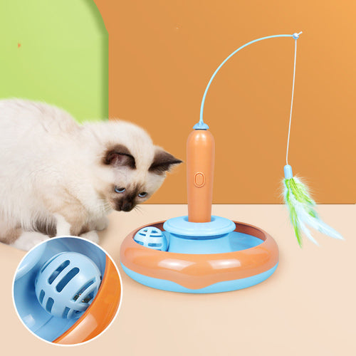 2 in 1 Pet Cat Toy with Feather for Self-Play Cat Turntable Pets Supplies Cat Toy Toys Cats Items Products | Pet Grooming | Pet Supplies and Food Australia | Pet Supplies Sydney | PetNexa Australia | Shop now