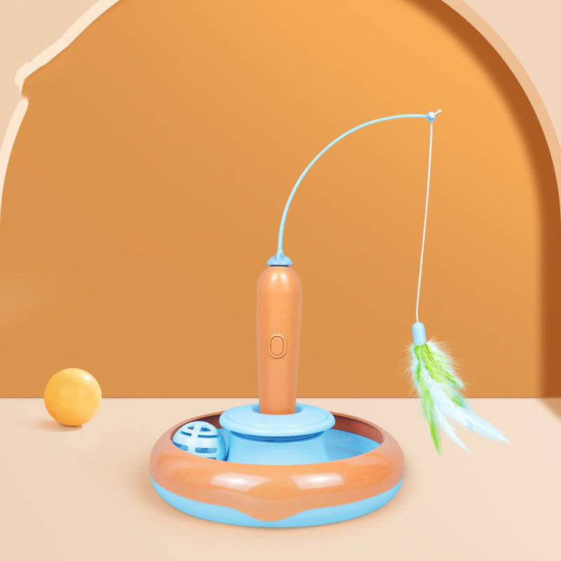 2 in 1 Pet Cat Toy with Feather for Self-Play Cat Turntable Pets Supplies Cat Toy Toys Cats Items Products | Pet Grooming | Pet Supplies and Food Australia | Pet Supplies Sydney | PetNexa Australia | Shop now