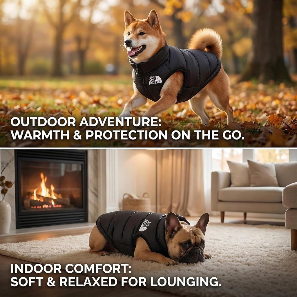 Dog Coat - Water Resistant, Windproof Winter Warm Dog Clothes for Small Dogs, Dog down Jacket with Leash D-Ring Outdoor (Black, S)