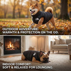 Dog Coat - Water Resistant, Windproof Winter Warm Dog Clothes for Small Dogs, Dog down Jacket with Leash D-Ring Outdoor (Black, S)