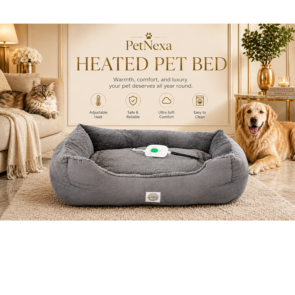 Electric Heated Pet Bed for Cats & Small Dogs – Dark Grey
