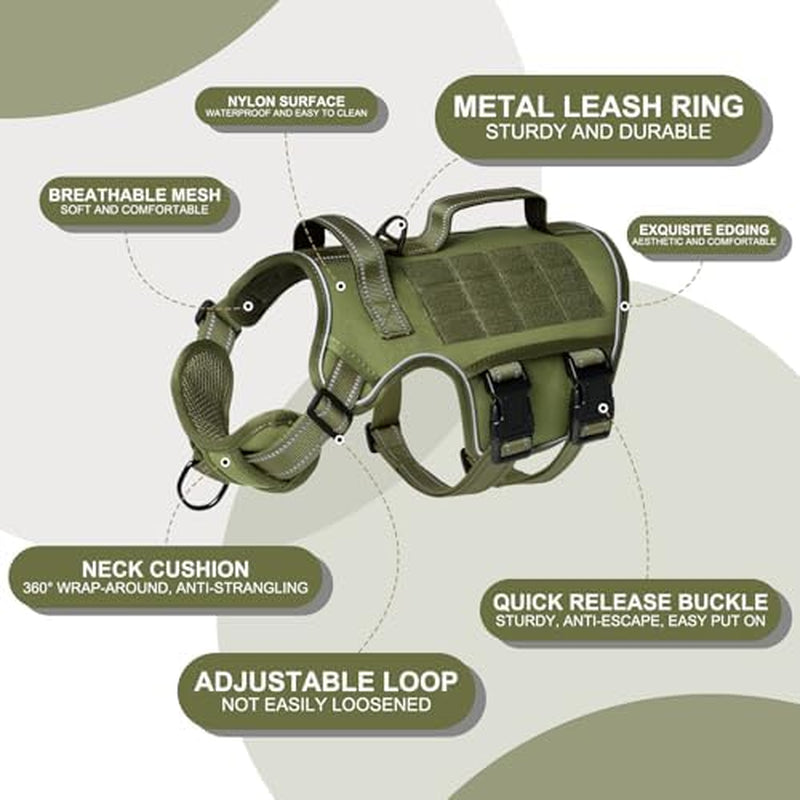 Dog Harness for Large Dogs Heavy Duty, Tactical No Pull Dog Harness with Molle System, Easy on and off Service Dog Vest, Breathable Padded, Adjustable Reflective Pet Vest for Walking Hiking Training | Pet Grooming | Pet Supplies and Food Australia | Pet Supplies Sydney | PetNexa Australia | Shop now