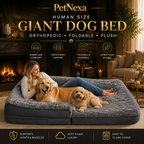 Human Size Giant Dog Bed | Orthopedic Foldable Plush Pet Bed