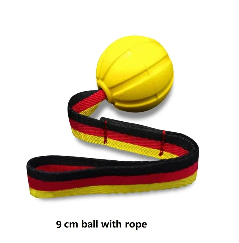9cm Yellow ball with a red and black rope on a white background | Pet Grooming | Pet Supplies and Food Australia | Pet Supplies Sydney | PetNexa Australia | Shop now