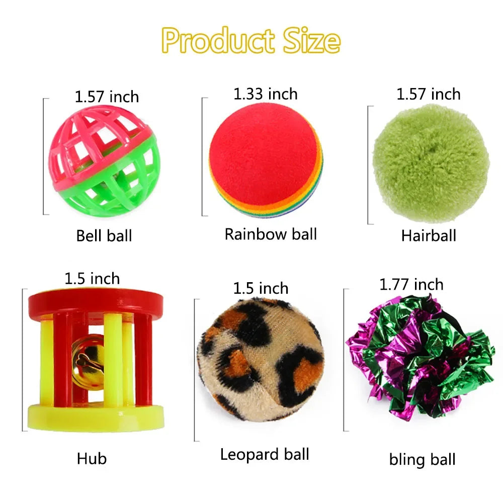 Set of colorful pet toys with measurements on a white background | Pet Grooming | Pet Supplies and Food Australia | Pet Supplies Sydney | PetNexa Australia | Shop now