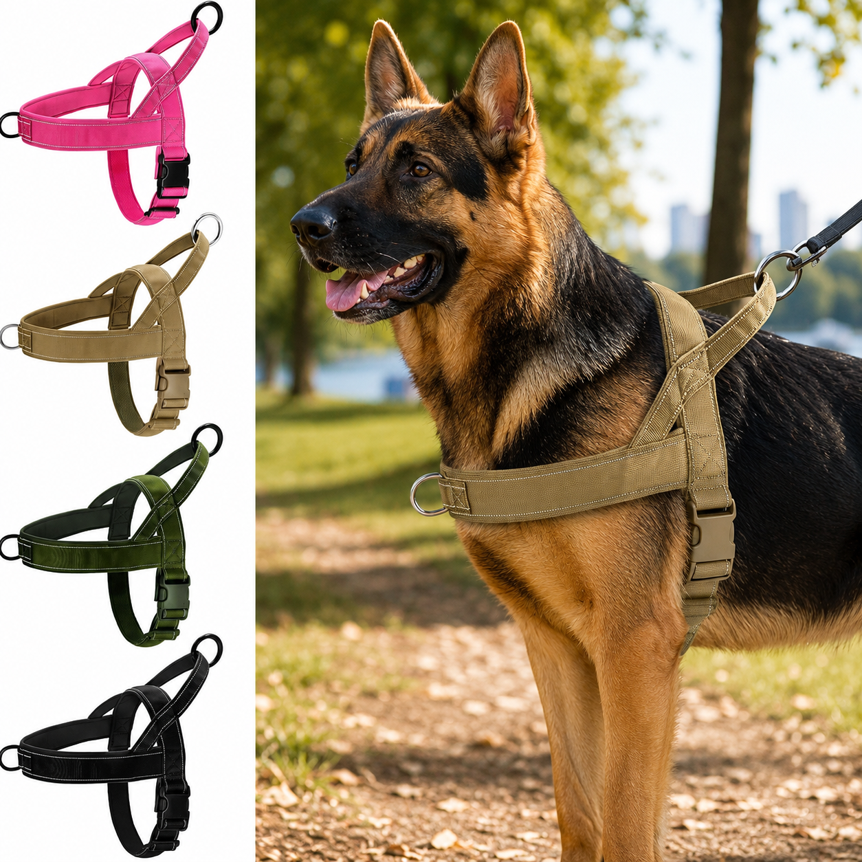 Explosion-Proof Tactical Harness Dog Traction Large Dog Collar Vest Style Golden Retriever Dog Walking Traction Vest (XL) | Pet Grooming | Pet Supplies and Food Australia | Pet Supplies Sydney | PetNexa Australia | Shop now