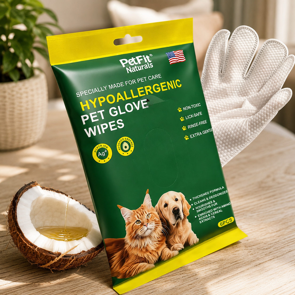 6PCS Pet Cleaning Glove Wipes for Dogs & Cats – Deodorizing No-Rinse Grooming Gloves | Pet Grooming | Pet Supplies and Food Australia |  Pet Supplies Sydney | PetNexa Australia | Shop now | Pet Grooming | Pet Supplies and Food Australia | Pet Supplies Sydney | PetNexa Australia | Shop now