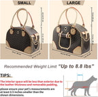Fashion Dog Carrier PU Leather Dog Handbag Dog Purse Cat Tote Bag Pet Cat Dog Hiking Bag, Brown, Large | Pet Grooming | Pet Supplies and Food Australia | Pet Supplies Sydney | PetNexa Australia | Shop now