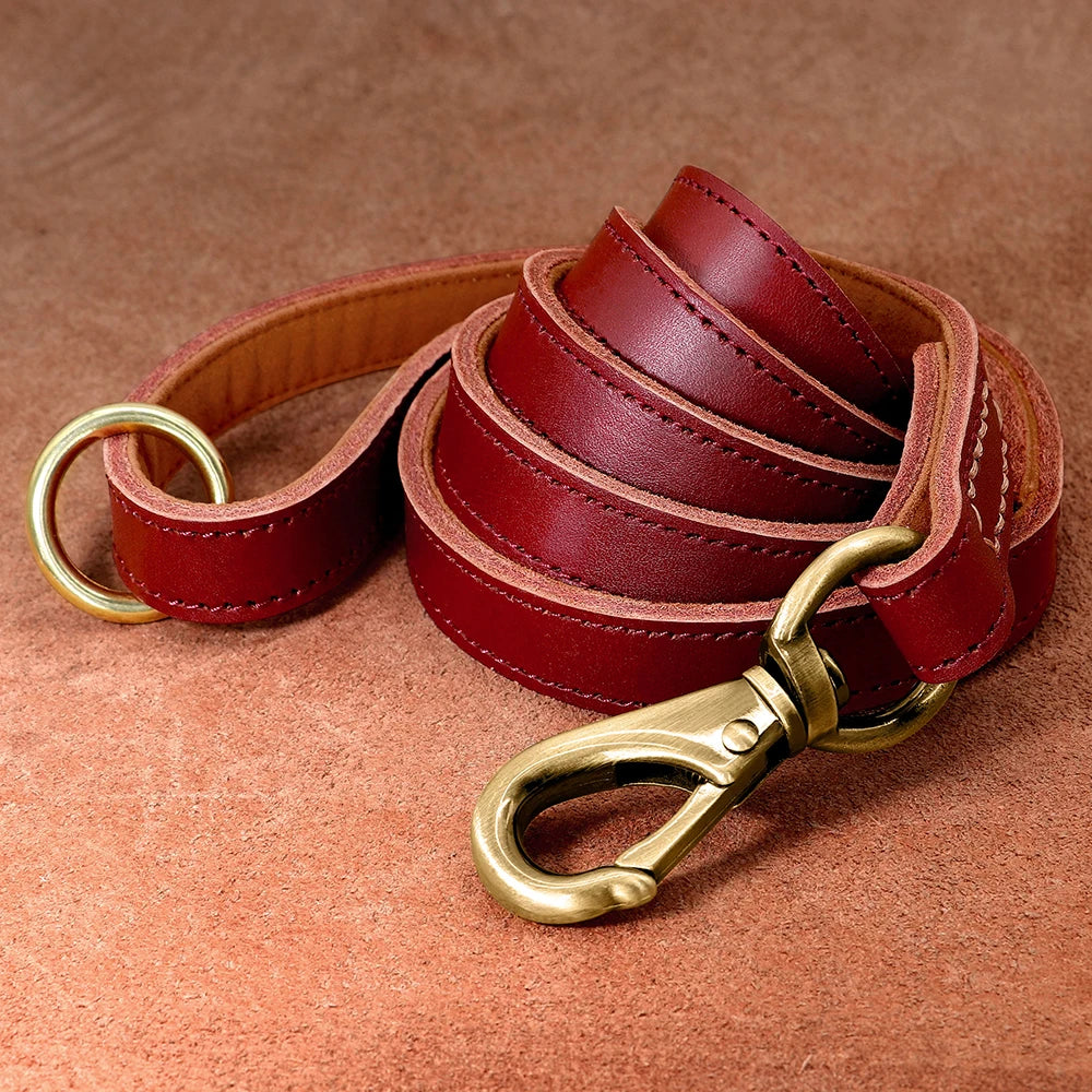 Real Leather Dog Leash Durable Medium Large Dog Lead Genuine Leather Walking Pet Leads Leash for Dogs German Shepherd Pitbull | Pet Grooming | Pet Supplies and Food Australia | Pet Supplies Sydney | PetNexa Australia | Shop now