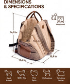 Backpack with dimensions and specifications for dog sizes on a white background | Pet Grooming | Pet Supplies and Food Australia | Pet Supplies Sydney | PetNexa Australia | Shop now