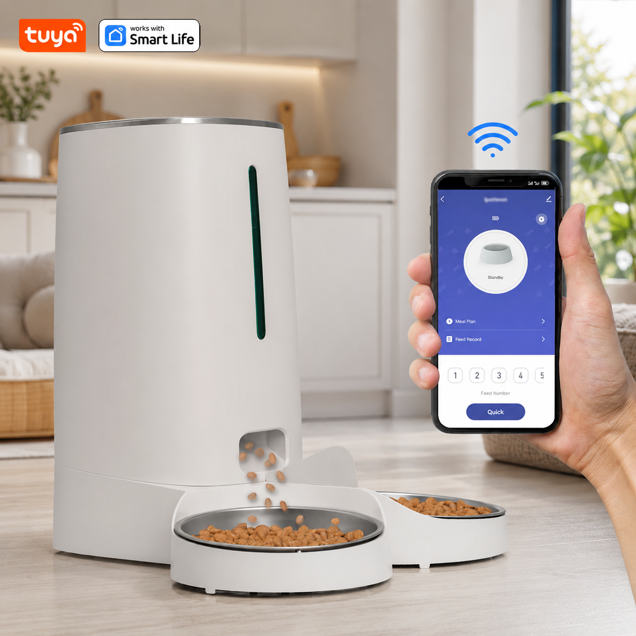 Smart Automatic Cat Feeder for 2 Cats – 4L Dual Bowl Food Dispenser | Pet Grooming | Pet Supplies and Food Australia | Pet Supplies Sydney | PetNexa Australia | Shop now