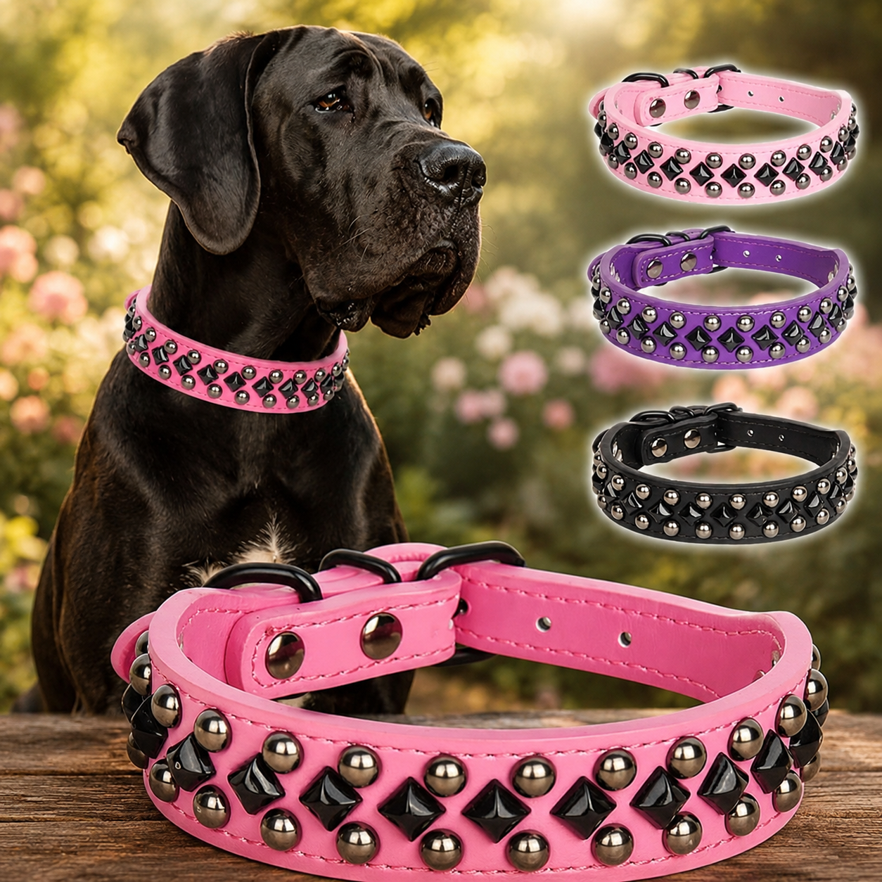 Spiked Studded PU Leather Dog Collar for Small, Medium & Large Dogs | For Dogs | Pet Supplies and Food Australia | Pet Supplies Sydney | PetNexa Australia | Shop now