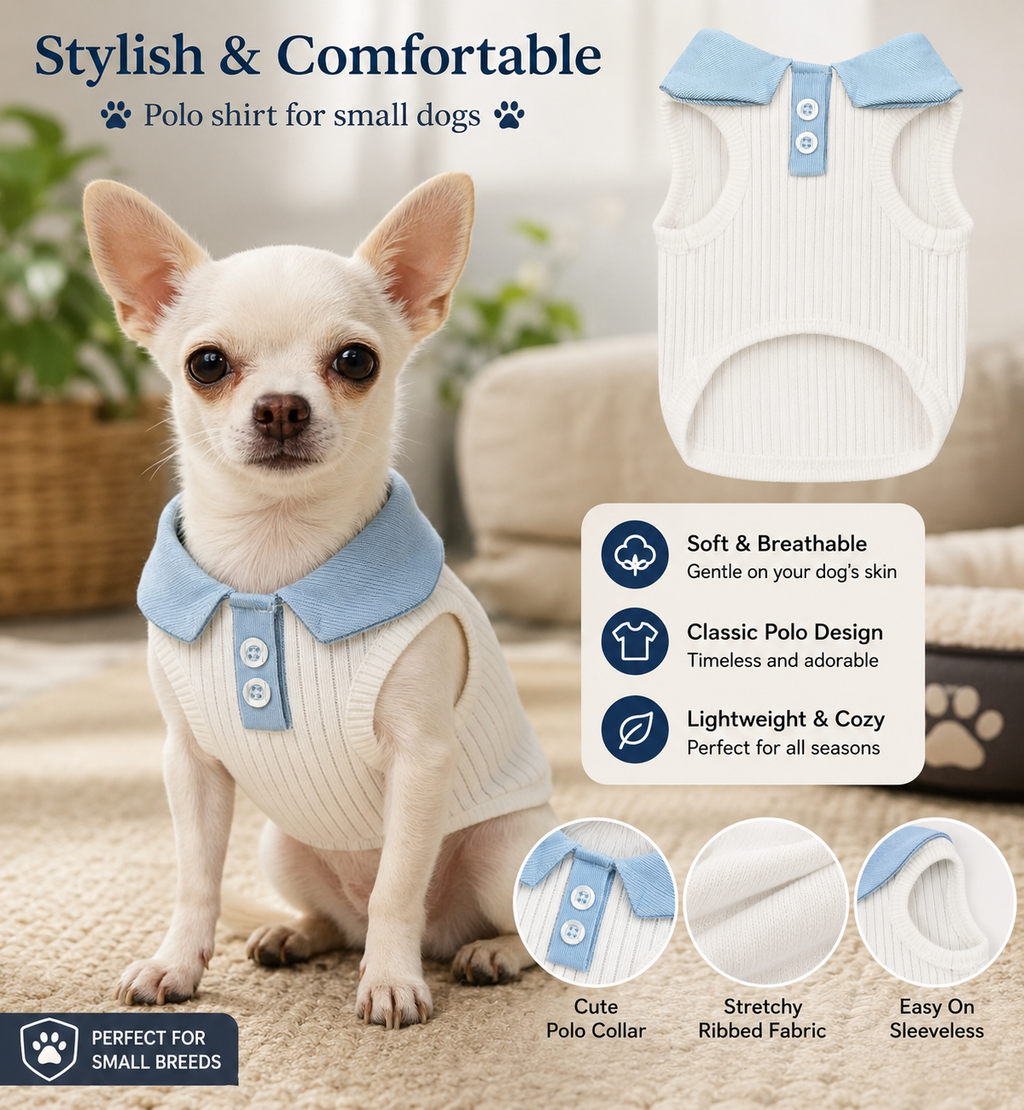 Stretchy Polo Dog Shirt for Small & Large Dogs | For Cats | Pet Supplies and Food Australia | Pet Supplies Sydney | PetNexa Australia | Shop now | Pet Grooming | Pet Supplies and Food Australia | Pet Supplies Sydney | PetNexa Australia | Shop now