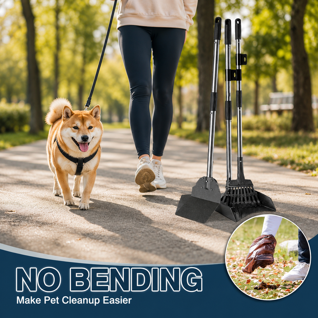 Pooper Scooper, Long Handle Dog Pooper Scooper, Heavy Duty Stainless Steel Rake with Tray & Spade Set for Pet Waste Removal, for Grass, Dirt or Gravel | Pet Grooming | Pet Supplies and Food Australia | Pet Supplies Sydney | PetNexa Australia | Shop now