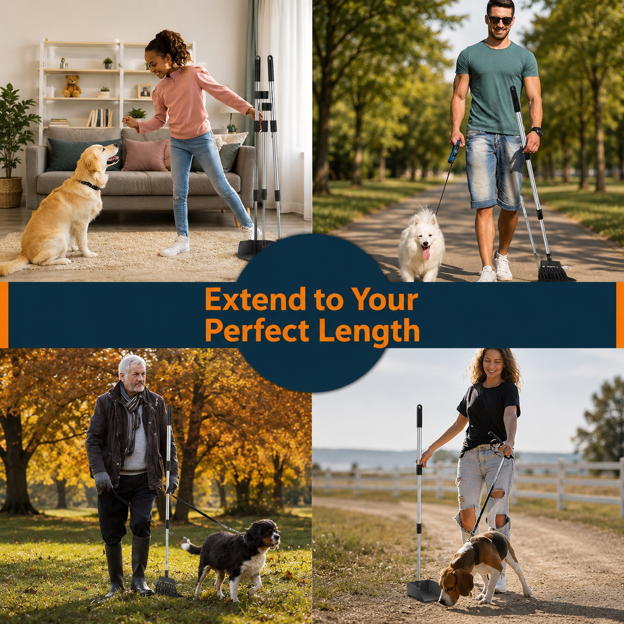 Pooper Scooper, Long Handle Dog Pooper Scooper, Heavy Duty Stainless Steel Rake with Tray & Spade Set for Pet Waste Removal, for Grass, Dirt or Gravel | Pet Grooming | Pet Supplies and Food Australia | Pet Supplies Sydney | PetNexa Australia | Shop now