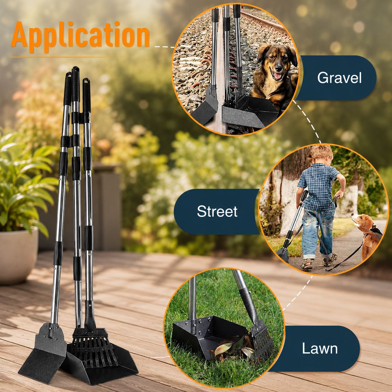 Pooper Scooper, Long Handle Dog Pooper Scooper, Heavy Duty Stainless Steel Rake with Tray & Spade Set for Pet Waste Removal, for Grass, Dirt or Gravel | Pet Grooming | Pet Supplies and Food Australia | Pet Supplies Sydney | PetNexa Australia | Shop now