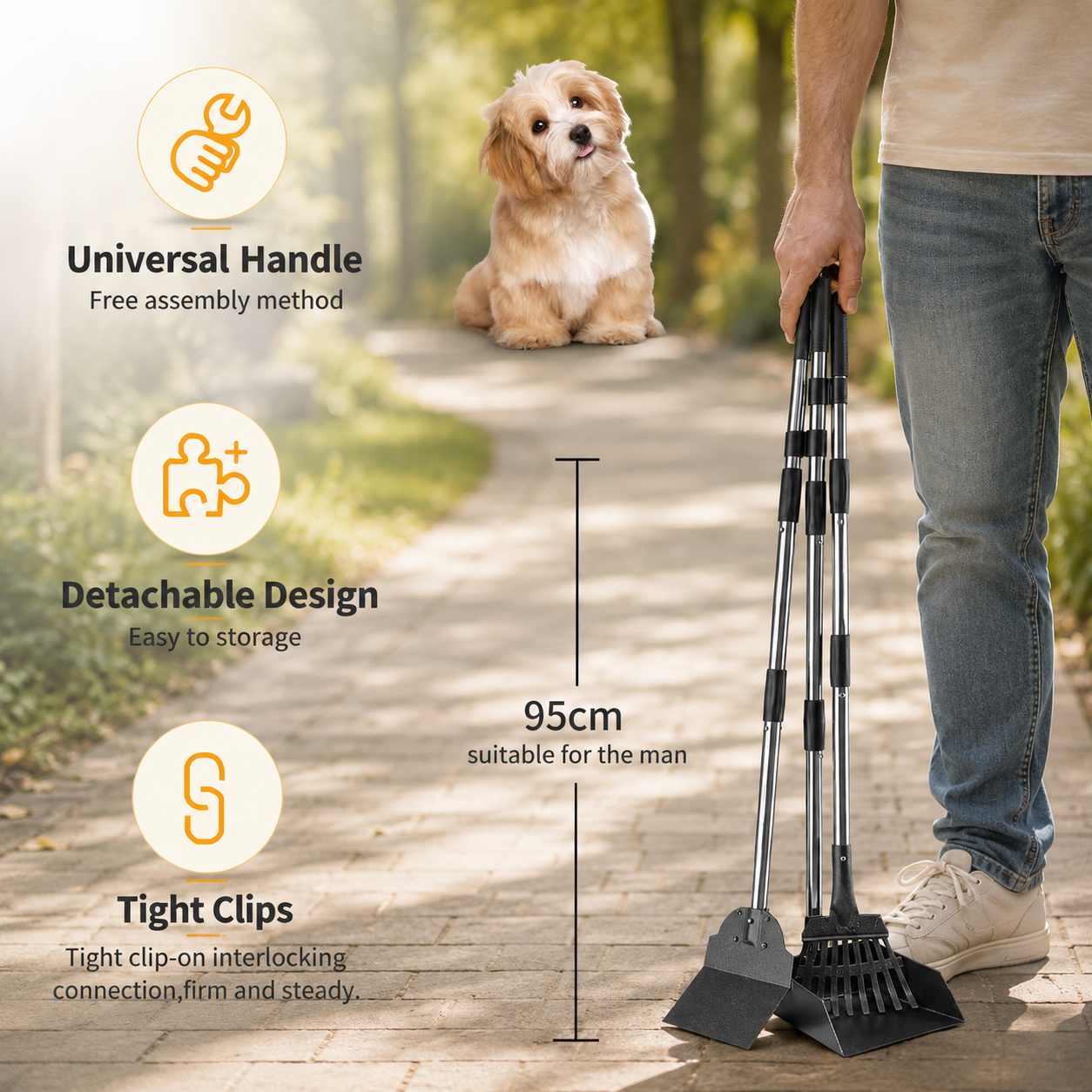 Pooper Scooper, Long Handle Dog Pooper Scooper, Heavy Duty Stainless Steel Rake with Tray & Spade Set for Pet Waste Removal, for Grass, Dirt or Gravel | Pet Grooming | Pet Supplies and Food Australia | Pet Supplies Sydney | PetNexa Australia | Shop now