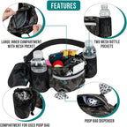 Camo hands-free dog walking waist bag with built-in poop bag dispenser, dual water bottle holders, and a dedicated pet waste disposal pouch. | Pet Grooming | Pet Supplies and Food Australia | Pet Supplies Sydney | PetNexa Australia | Shop now