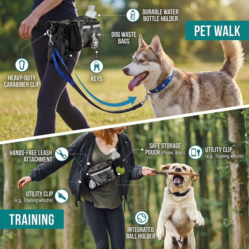 Pet walking and training accessories with a dog and person in outdoor settings. | Pet Grooming | Pet Supplies and Food Australia | Pet Supplies Sydney | PetNexa Australia | Shop now