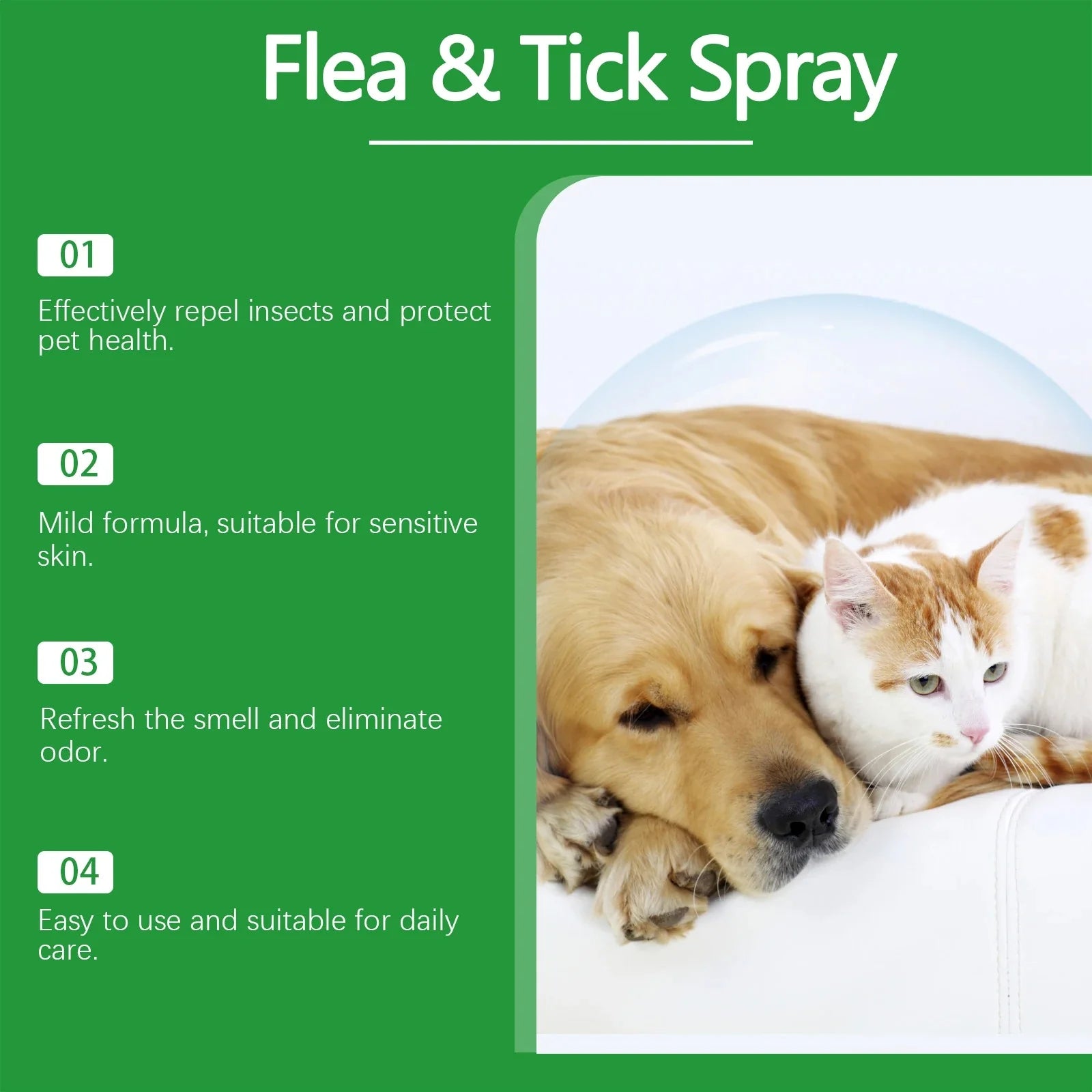 Yegbong Pet Insect Repellent Spray Daily Cleaning Dirts Promote Pet Skin Health anti Mite Flea Relief Discomfort Pet Care Spray | Pet Grooming | Pet Supplies and Food Australia | Pet Supplies Sydney | PetNexa Australia | Shop now